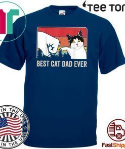 Best Cat Dad Ever Bump Fit Retro 2020 T-Shirt