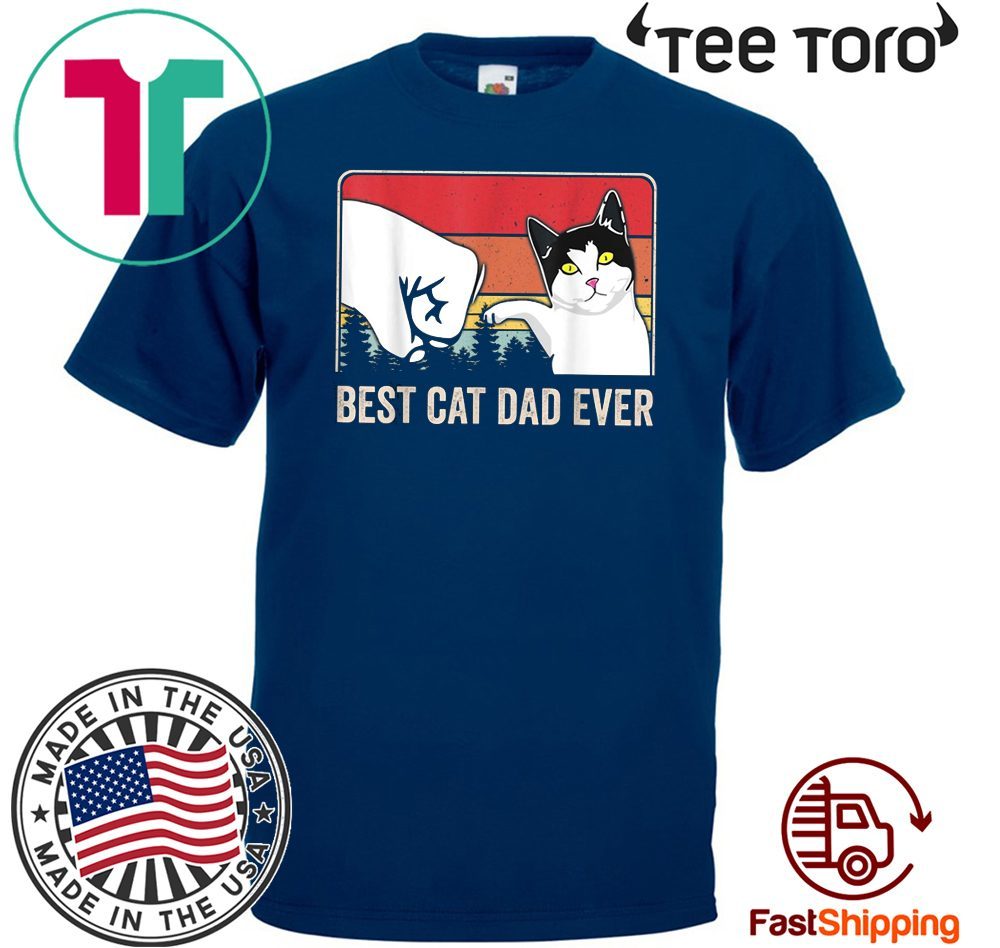 Best Cat Dad Ever Bump Fit Retro 2020 T-Shirt