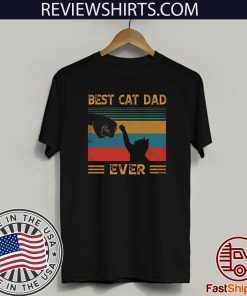Vintage Retro Best Cat Dad Ever Bump Cat Lover T-Shirt