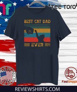 Vintage Retro Best Cat Dad Ever Bump Cat Lover T-Shirt