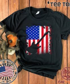 Guitar American Flag Usa Patriotic Love Music Lover 2020 T-Shirt