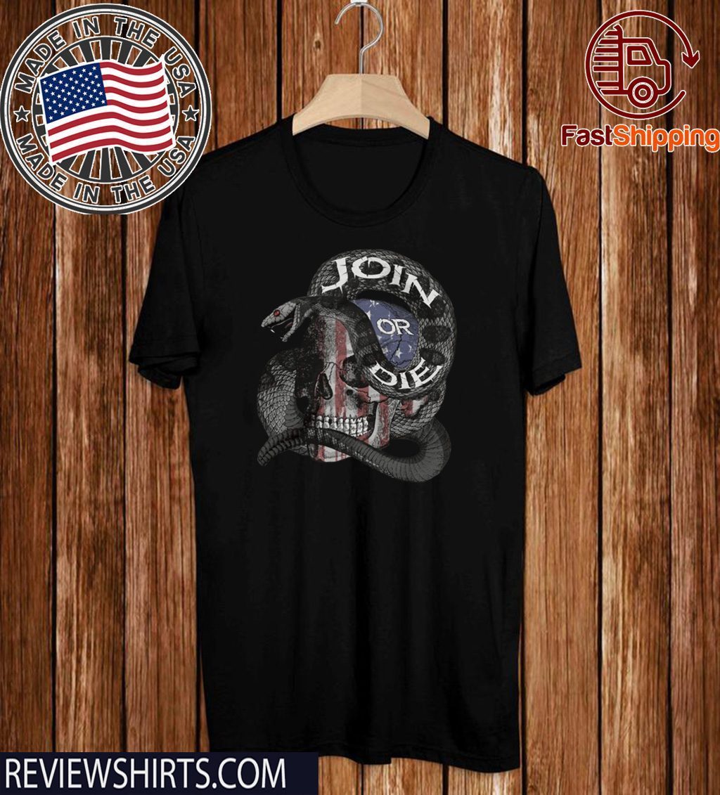 Join or die skull American flag Offcial T-Shirt