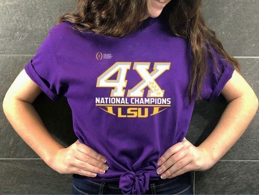 LSU Tigers 4X National Champions Official T-Shirt