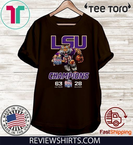Lsu Tigers Champions Chick Fil Peach Bowl Classic T-Shirt