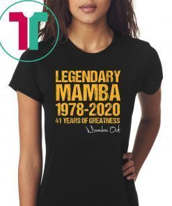 Mamba Out 1978 2020 41 Years Of Greatness Tee Shirt