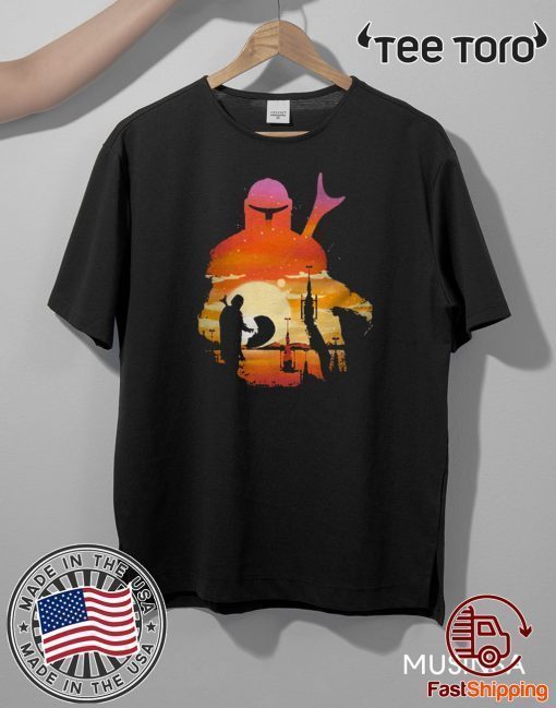 Mando Mandalorian Yoda Baby sunset Shirt T-Shirt