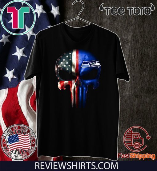 Punisher Skull American flag Seattle Seahawks 2020 T-Shirt