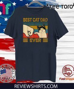 Vintage Best Cat Dad Ever Bump Fit 2020 T-Shirt