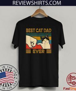 Vintage Best Cat Dad Ever Bump Fit 2020 T-Shirt