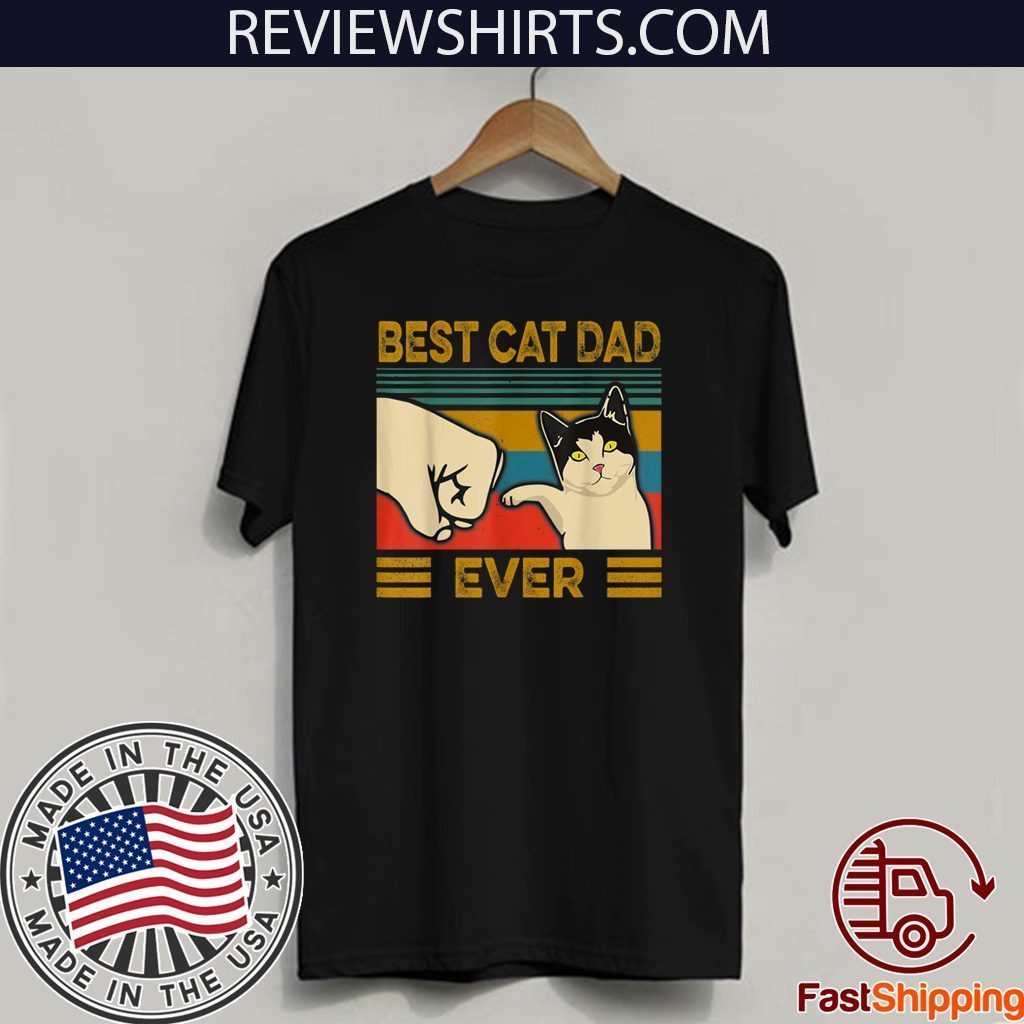 Vintage Best Cat Dad Ever Bump Fit 2020 T-Shirt