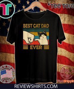 Vintage Best Cat Dad Ever Bump Fit 2020 T-Shirt