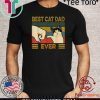 Vintage Best Cat Dad Ever Bump Fit Retro T-Shirt