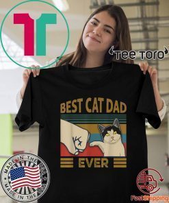 Vintage Retro Best Cat Dad Ever Bump Fist 2020 T-Shirt