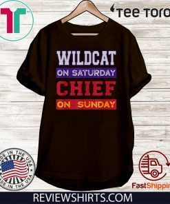 Wildcat on Saturday Chief on Sunday Kansas City Football 2020 T-Shirt