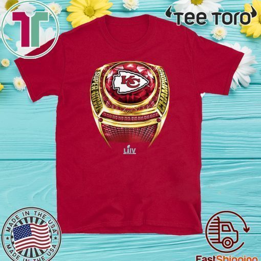 Official Kansas City Chiefs Super Bowl LIV Champions Big & Tall Ring T-Shirt