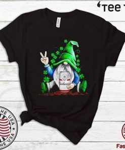 Womens Gnomes Lucky Hug Budweiser St. Patrick_s Day T-Shirt