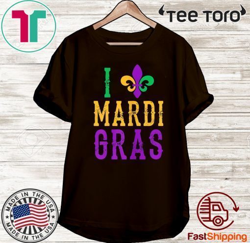 I Love Mardi Gras NOLA New Orleans Vintage T-Shirt