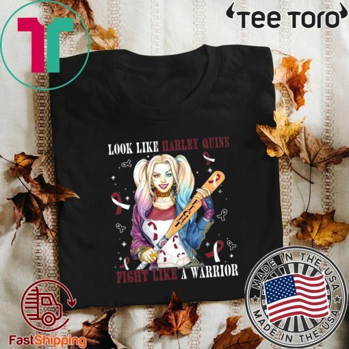 Look Like Harley Quinn Fight Like A Warrior Head And Neck Cancer Awareness 2020 T-Shirt