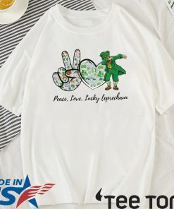 Peace Love Lucky Leprechaun Patrick Day Tee Shirt