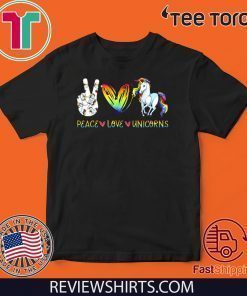 Peace Love Unicorn Hippie Style Awesome 2020 T-Shirt