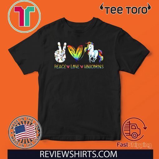 Peace Love Unicorn Hippie Style Awesome 2020 T-Shirt