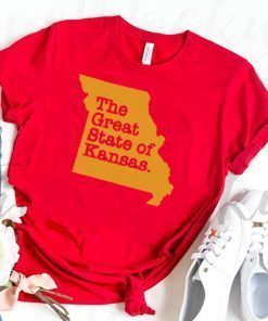 KANSAS CITY CHIEFS SHIRT - THE GREAT STATE OF KANSAS OFFICIAL T-SHIRT