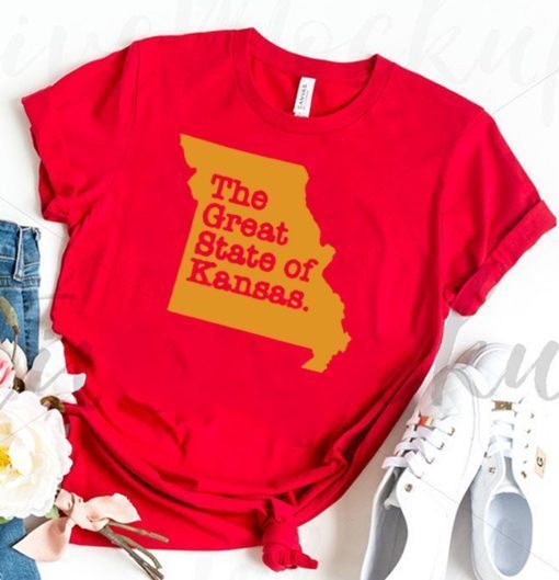 KANSAS CITY CHIEFS SHIRT - THE GREAT STATE OF KANSAS OFFICIAL T-SHIRT