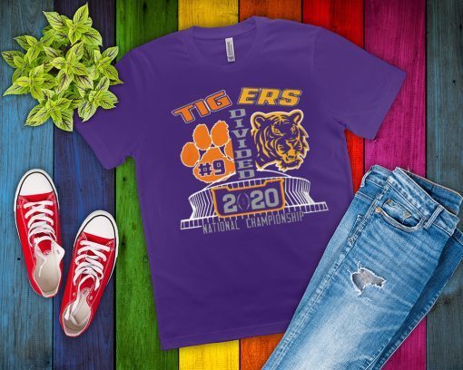 Tigers Divided T-Shirt - College Football Playoff National Championship between LSU and Clemson - Clemson Tigers