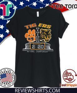 Tigers Divided T-Shirt - College Football Playoff National Championship between LSU and Clemson - Clemson Tigers