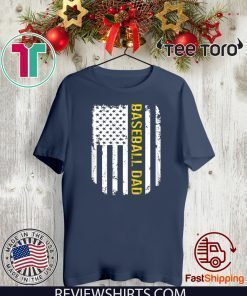 Vintage American Flag Proud Baseball Dad Official T-Shirt