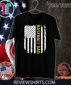 Vintage American Flag Proud Baseball Dad Official T-Shirt