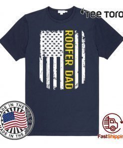 Vintage Flag Proud Roofer Dad US Hot T-Shirt