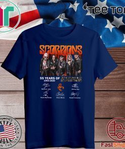 55 years of Scorpions 1965 2020 signatures Official T-Shirt