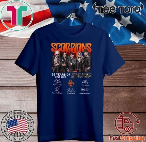 55 years of Scorpions 1965 2020 signatures Official T-Shirt
