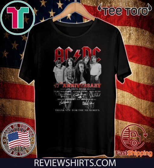 ACDC 47th Anniversary 1973 2020 thank you for the memories Hot T-Shirt