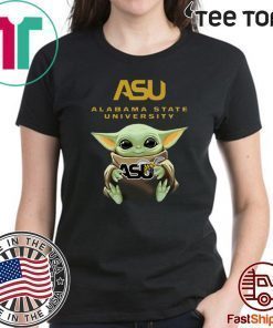 Baby Yoda Hug Alabama State University T-Shirt