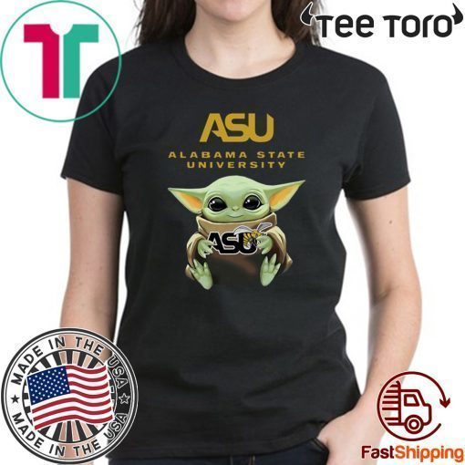 Baby Yoda Hug Alabama State University T-Shirt