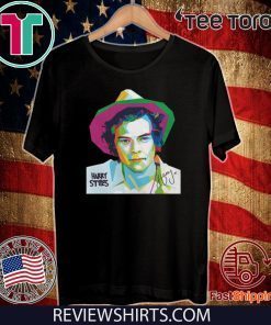 Original Colorful Harry Styles Art Autographed T-Shirt