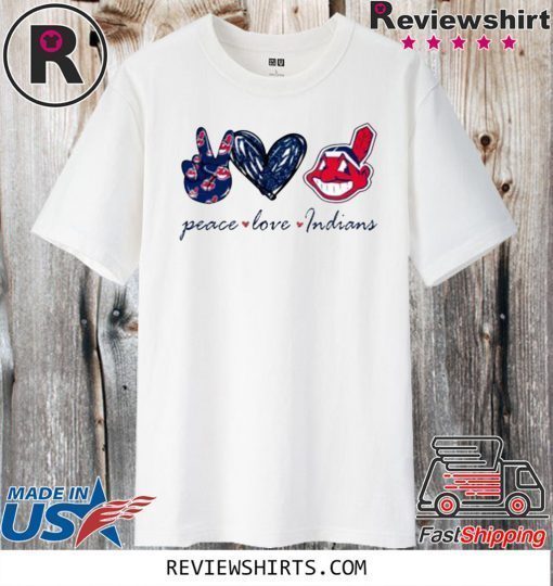 Peace love Cleveland Indians logo Official T-Shirt