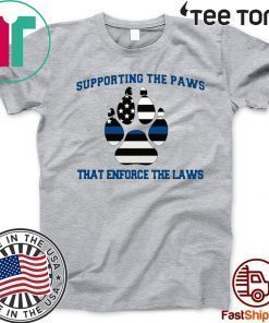 Supporting the paws that enforce the laws American flag Official T-Shirt