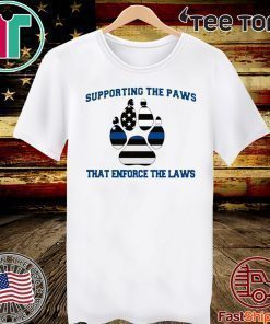 Supporting the paws that enforce the laws American flag Official T-Shirt