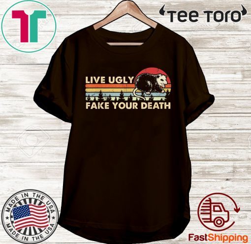 Ugly Cat Vintage Live Ugly Fake Your Death Opossum Official T-Shirt