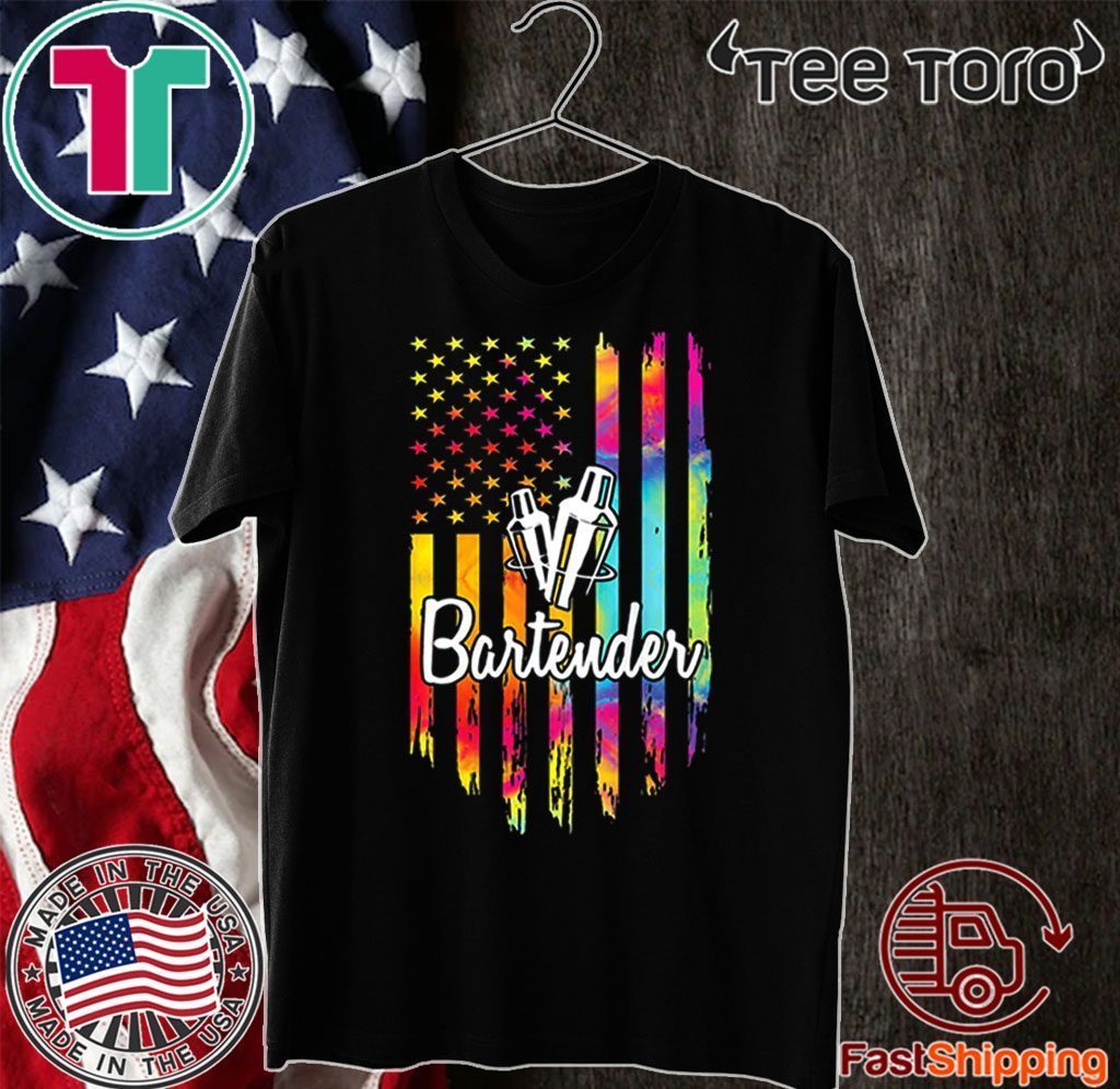 Vintage Bartender Flag American USA 2020 T-Shirt