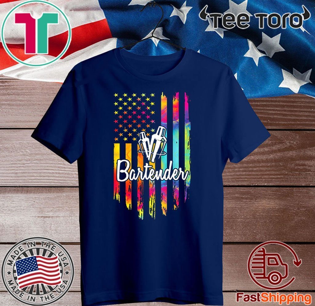 Vintage Bartender Flag American USA 2020 T-Shirt