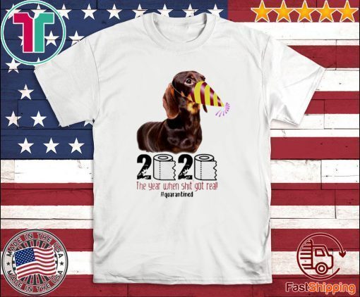 2020 the year when shit got real Dachshund Official T-Shirt
