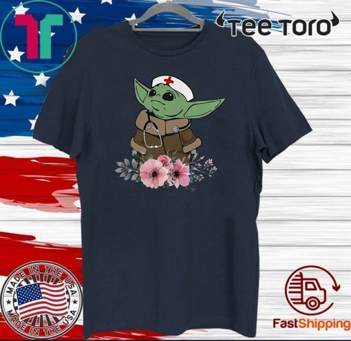 Baby Yoda Shirt, Baby Yoda Hat, Star Wars Baby Yoda nurse flower 2020 T-Shirt