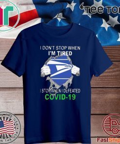 US Postal Service Blood Inside I Stop When I Defeated Covid-19 Tee Shirts