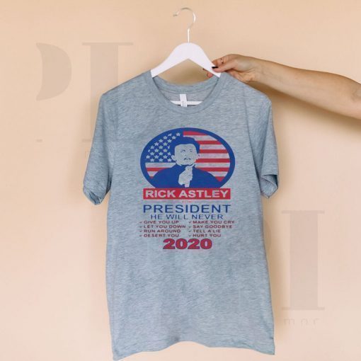 Rick Astley For President 2020 Sublimated Presidential Race Official T-Shirt