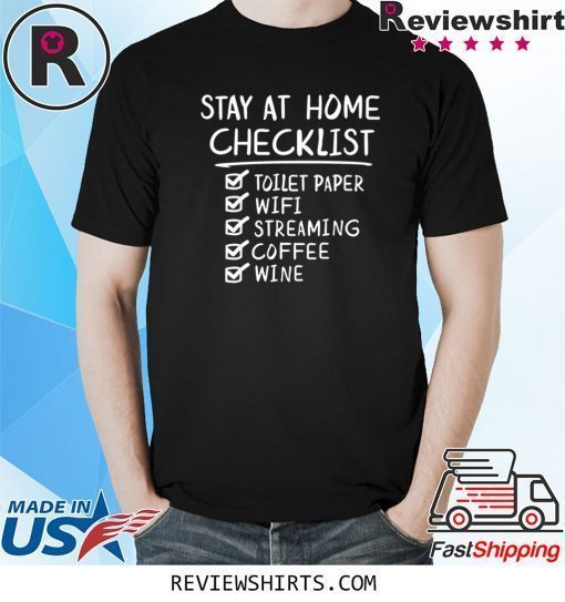 Stay at Home Checklist Funny Letter Print Shirt Summer Casual Short Sleeve Tees Cotton Tops