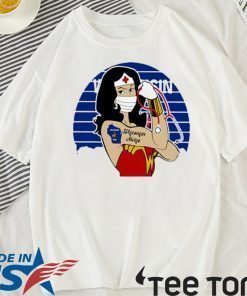 Vintage Wonder Woman Tattoos Wisconsin Nurse Covid-19 2020 T-Shirt